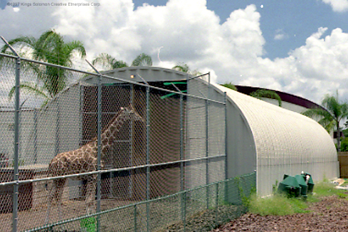 Zoo animal pens and shelters